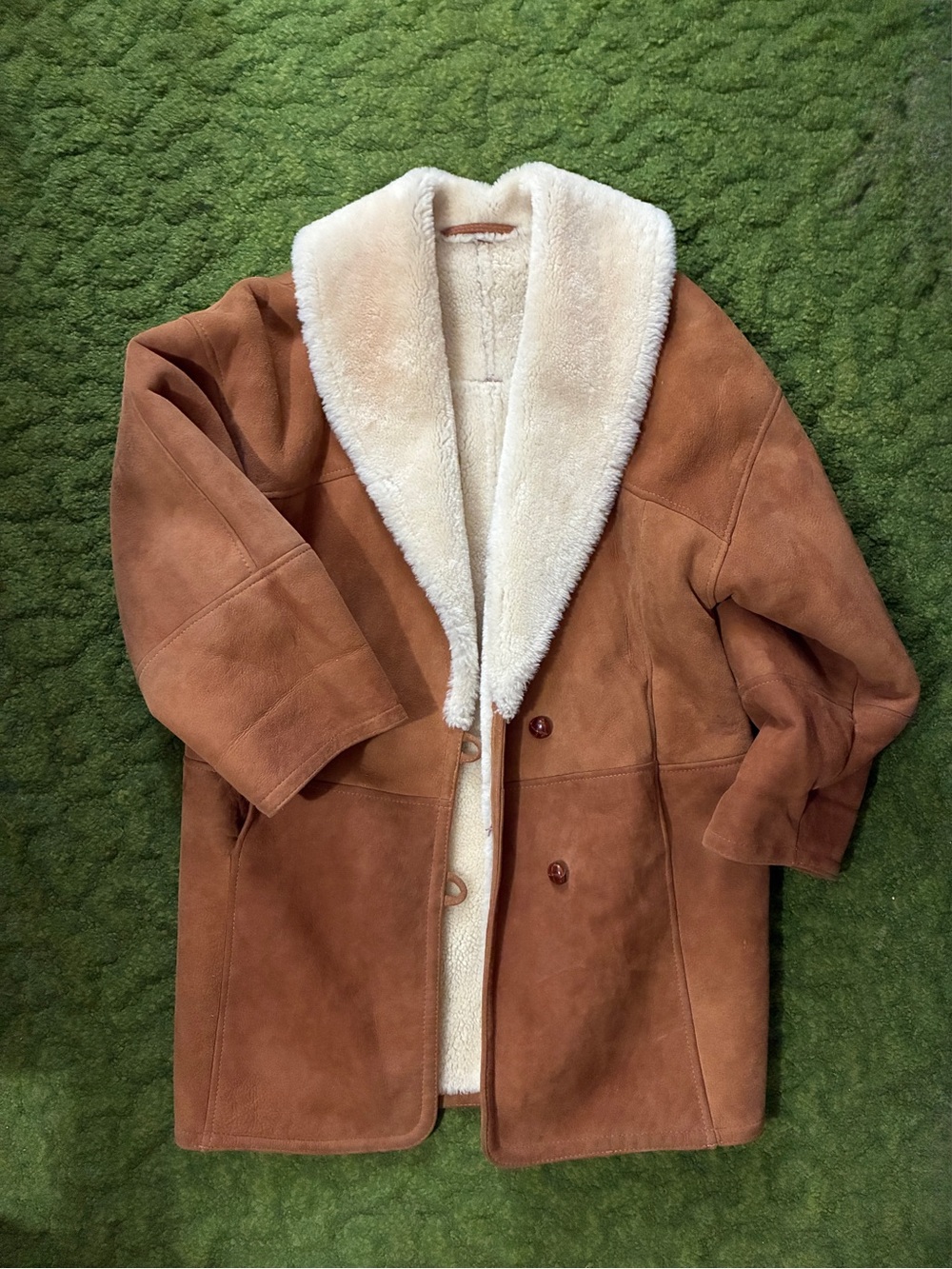 Rare! Vintage Saks Fifth Avenue Shearling Leather Coat - Picture 4 of 15
